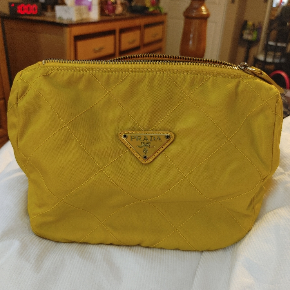 Prada Nylon Shoulder Bag Yellow